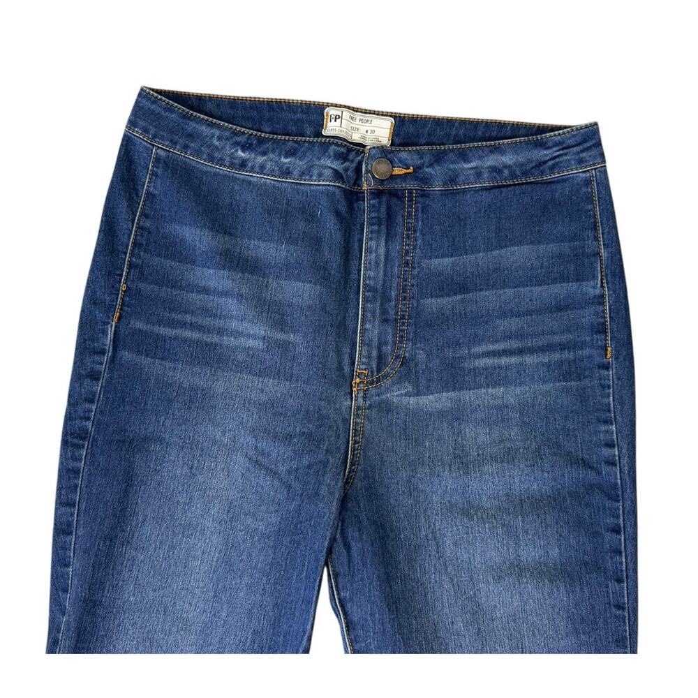 FREE PEOPLE Just Float On Flare Jeans Vintage Bell Bottoms Rich Blue Size 30 - Picture 4 of 8